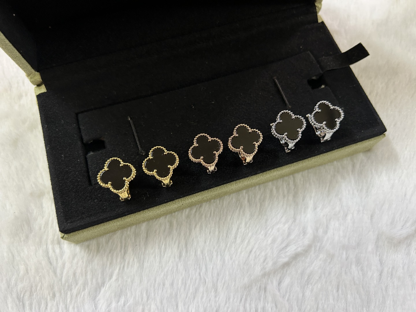 Van Cleef & Arpels Black Onyx Clover Earrings