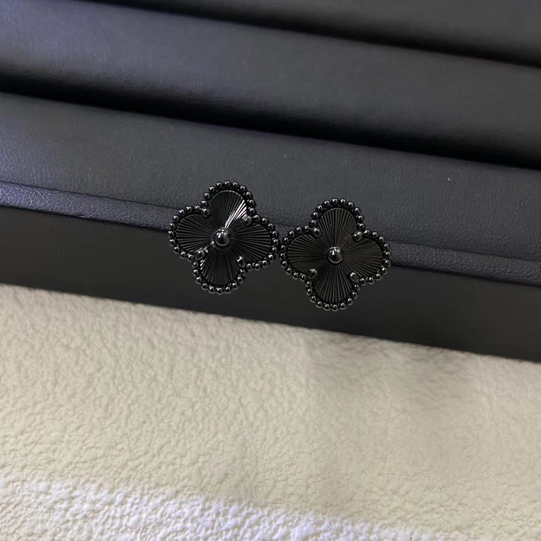 Van Cleef & Arpels Laser Cut Four-Leaf Clover Earrings