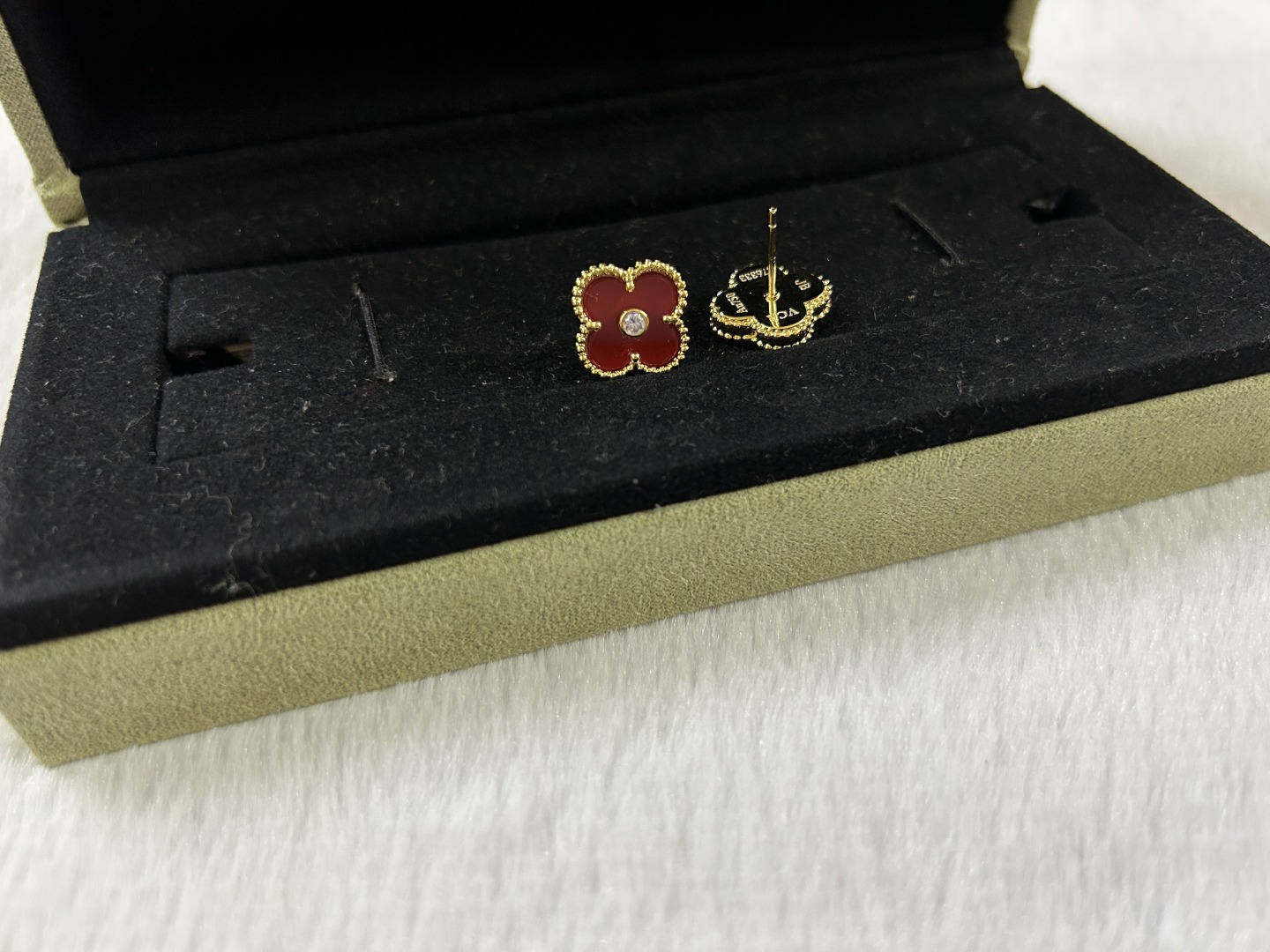 Van Cleef & Arpels Red Carnelian Earrings