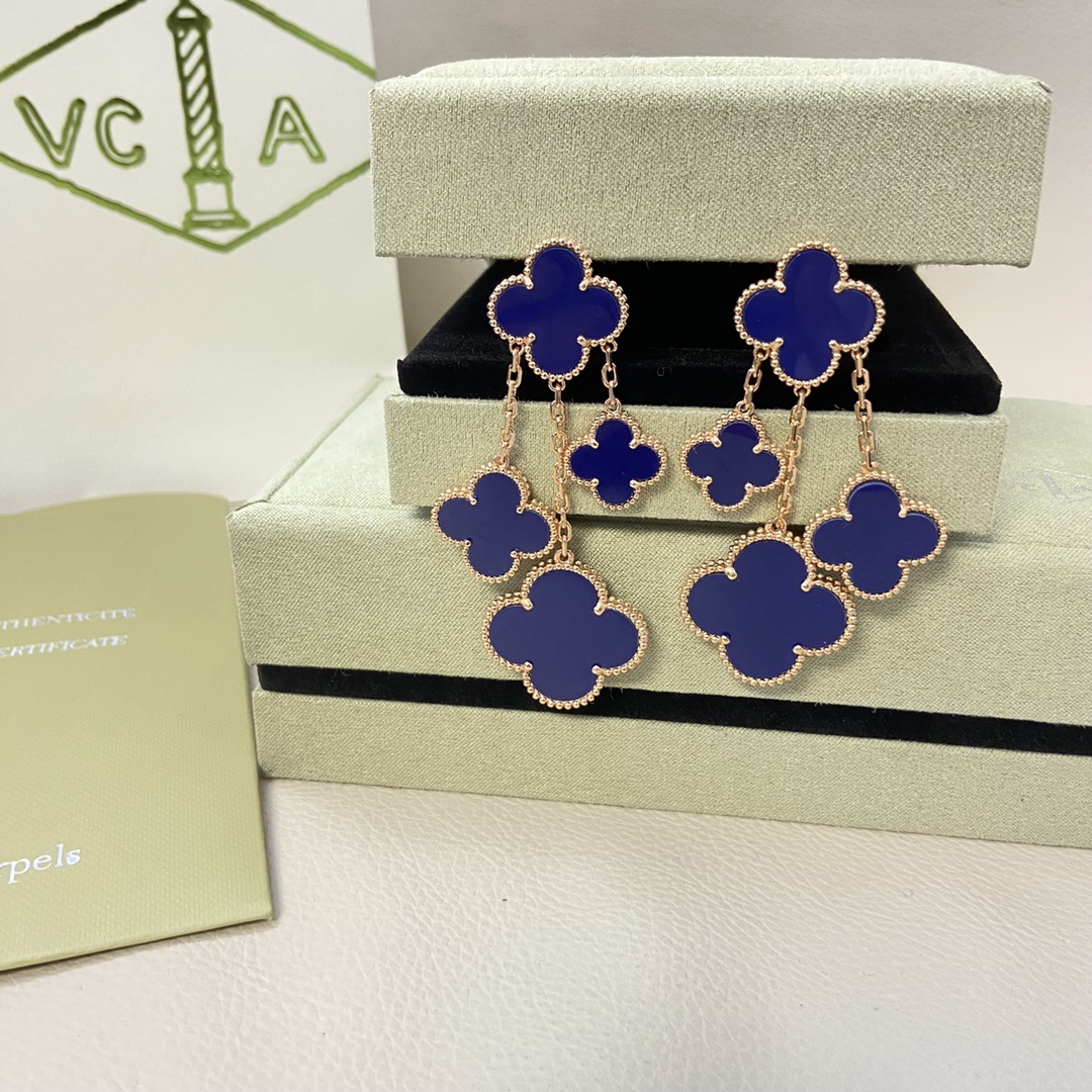 Van Cleef & Arpels Lapis Lazuli Clover Earrings