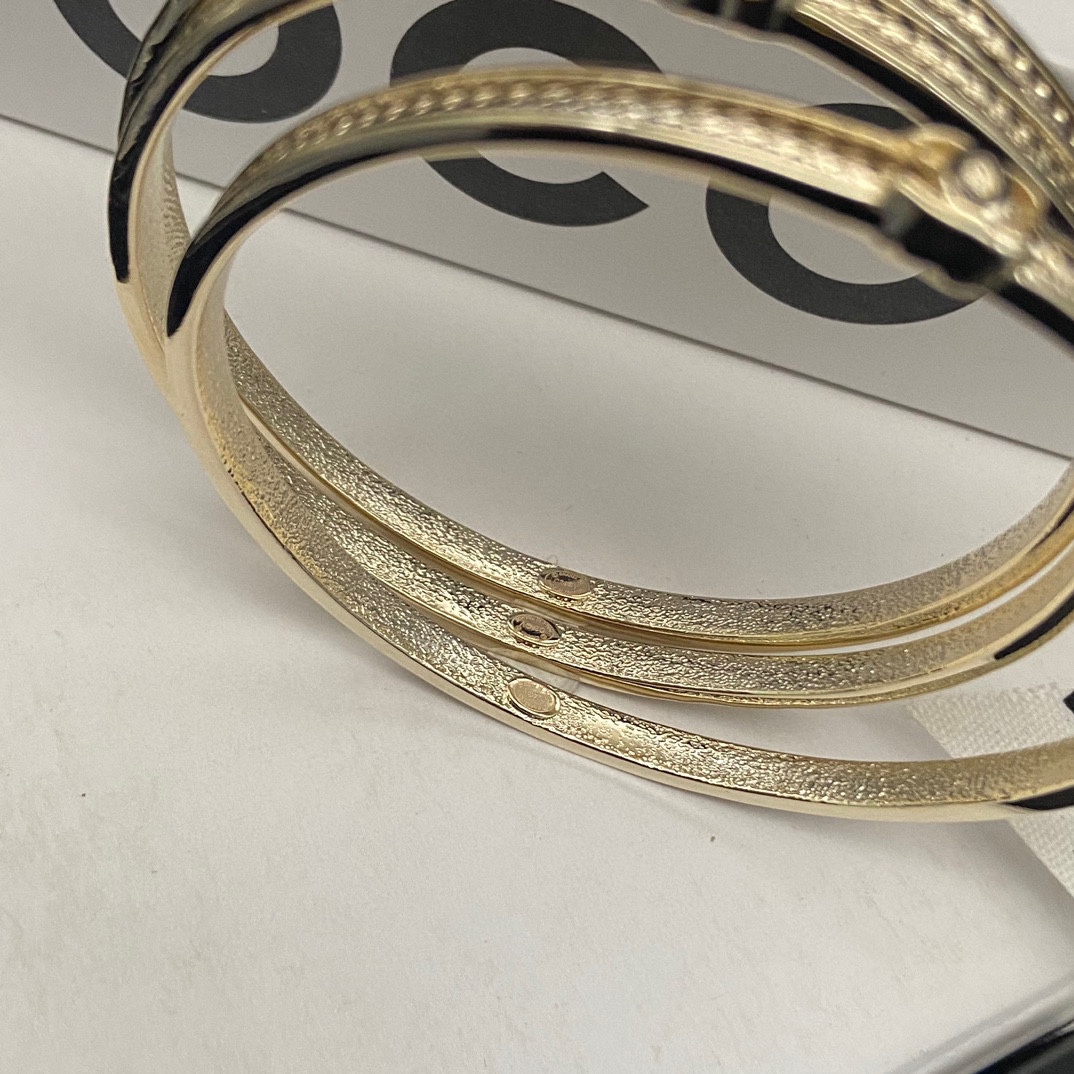 Chanel Double C snake bone three-ring bracelet 2 colors (set of 3)