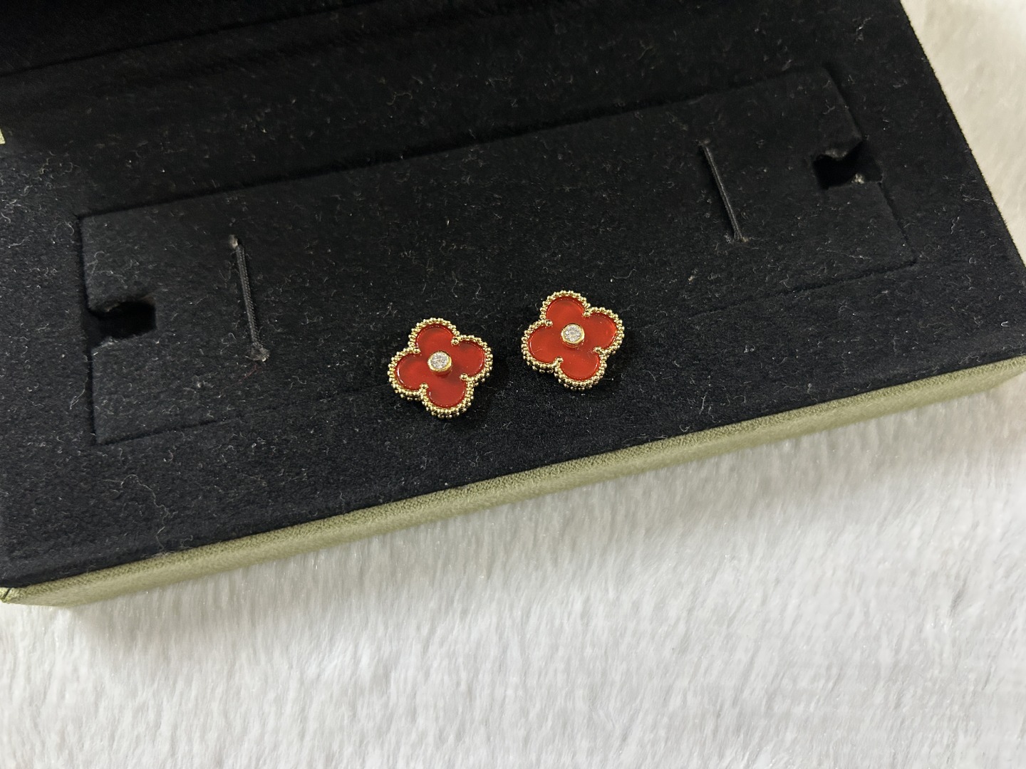 Van Cleef & Arpels Red Carnelian Earrings