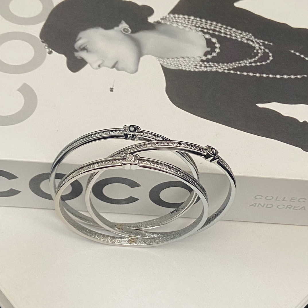 Chanel Double C snake bone three-ring bracelet 2 colors (set of 3)
