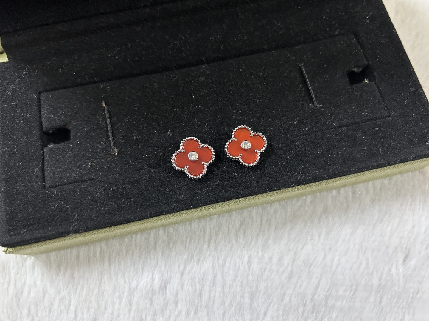 Van Cleef & Arpels Red Carnelian Earrings