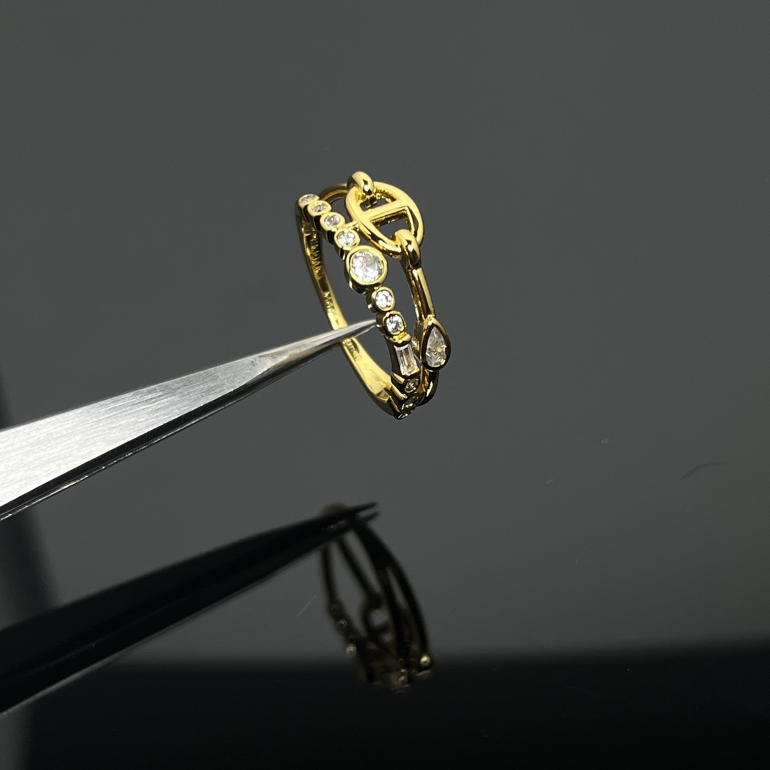 Hermes Rings New Rings with Diamond Pig Nose Rings