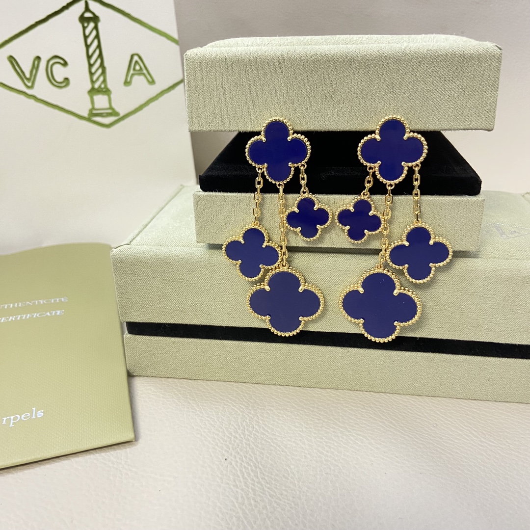 Van Cleef & Arpels Lapis Lazuli Clover Earrings