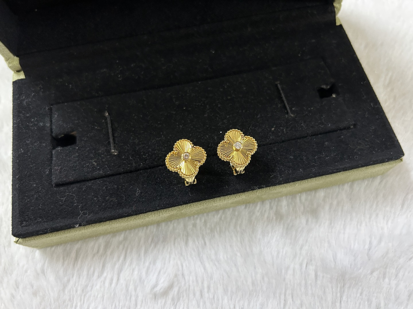 Van Cleef & Arpels Laser Cut Four-Leaf Clover Earrings