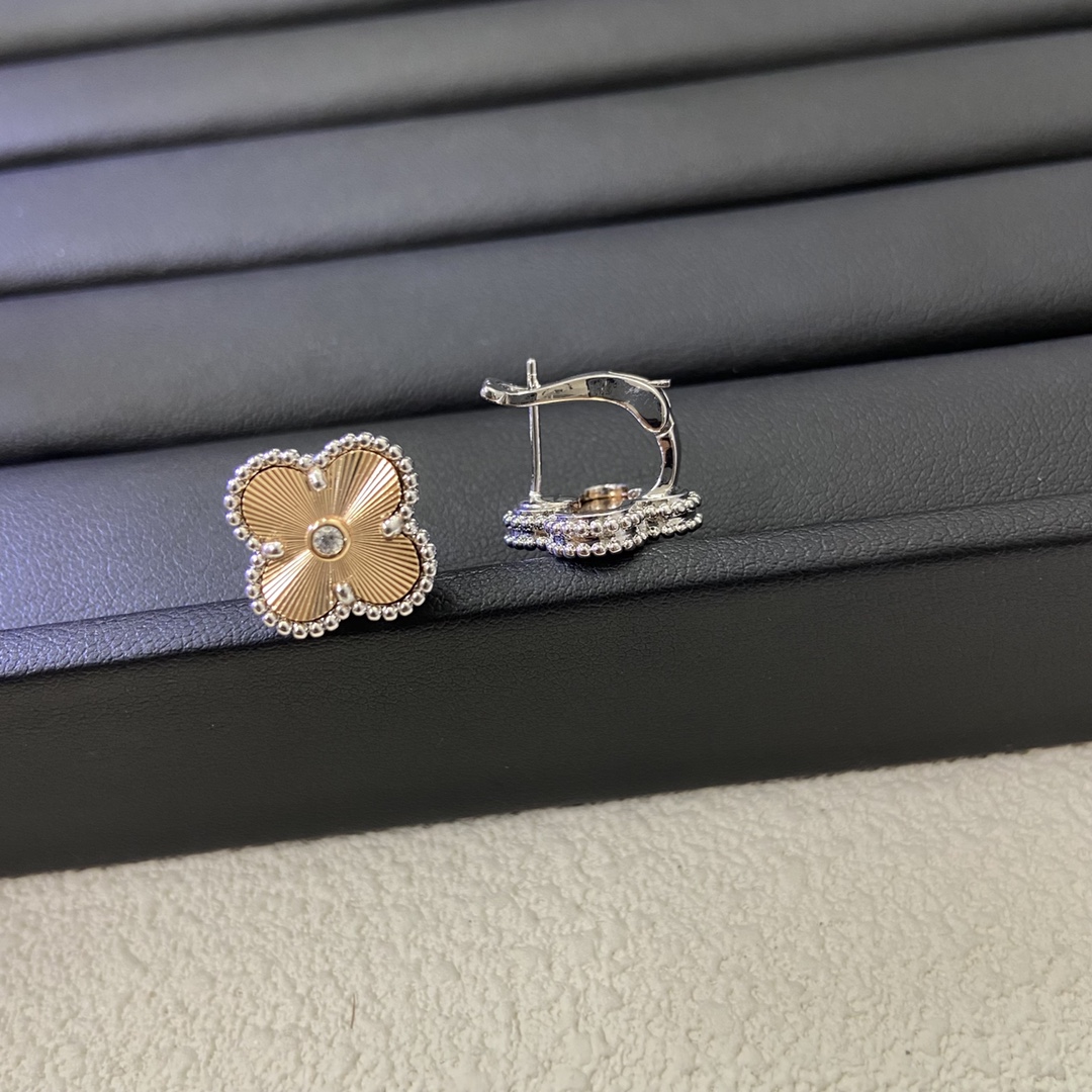 Van Cleef & Arpels Laser Cut Four-Leaf Clover Earrings