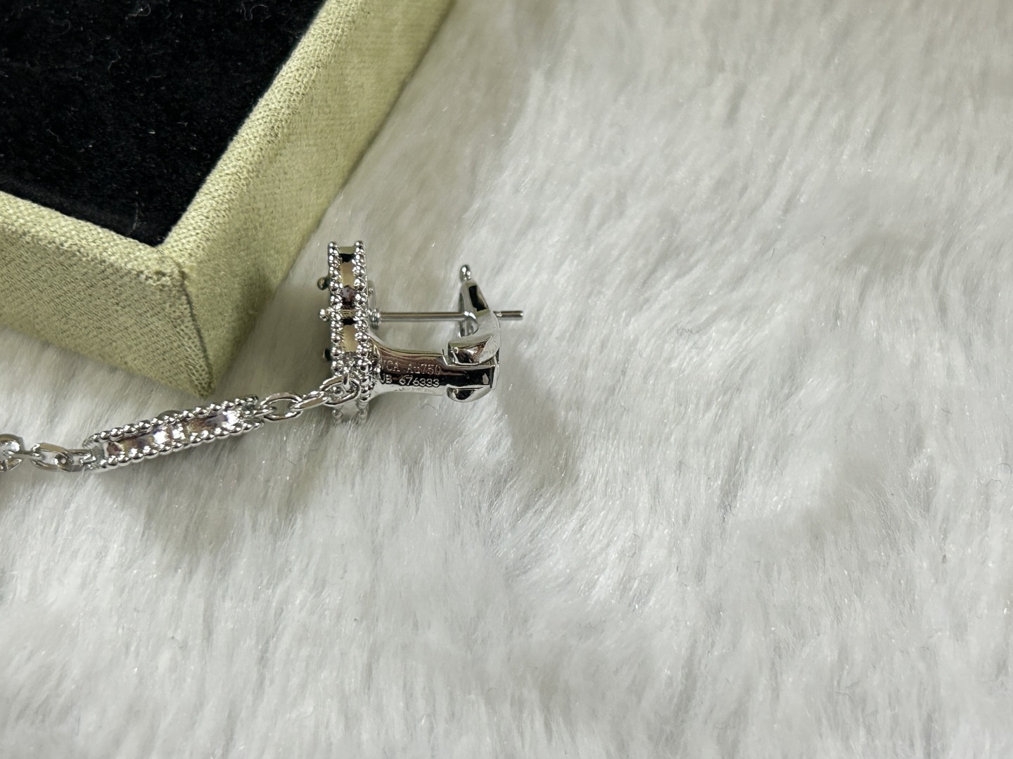 Van Cleef & Arpels White Mother-of-Pearl Four-Leaf Clover Earrings