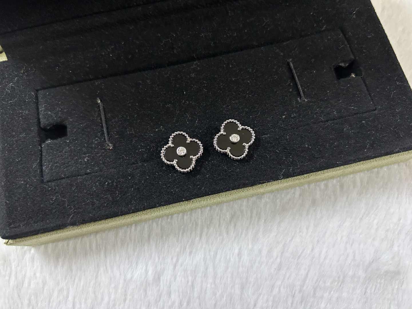 Van Cleef & Arpels Black Onyx Clover Earrings