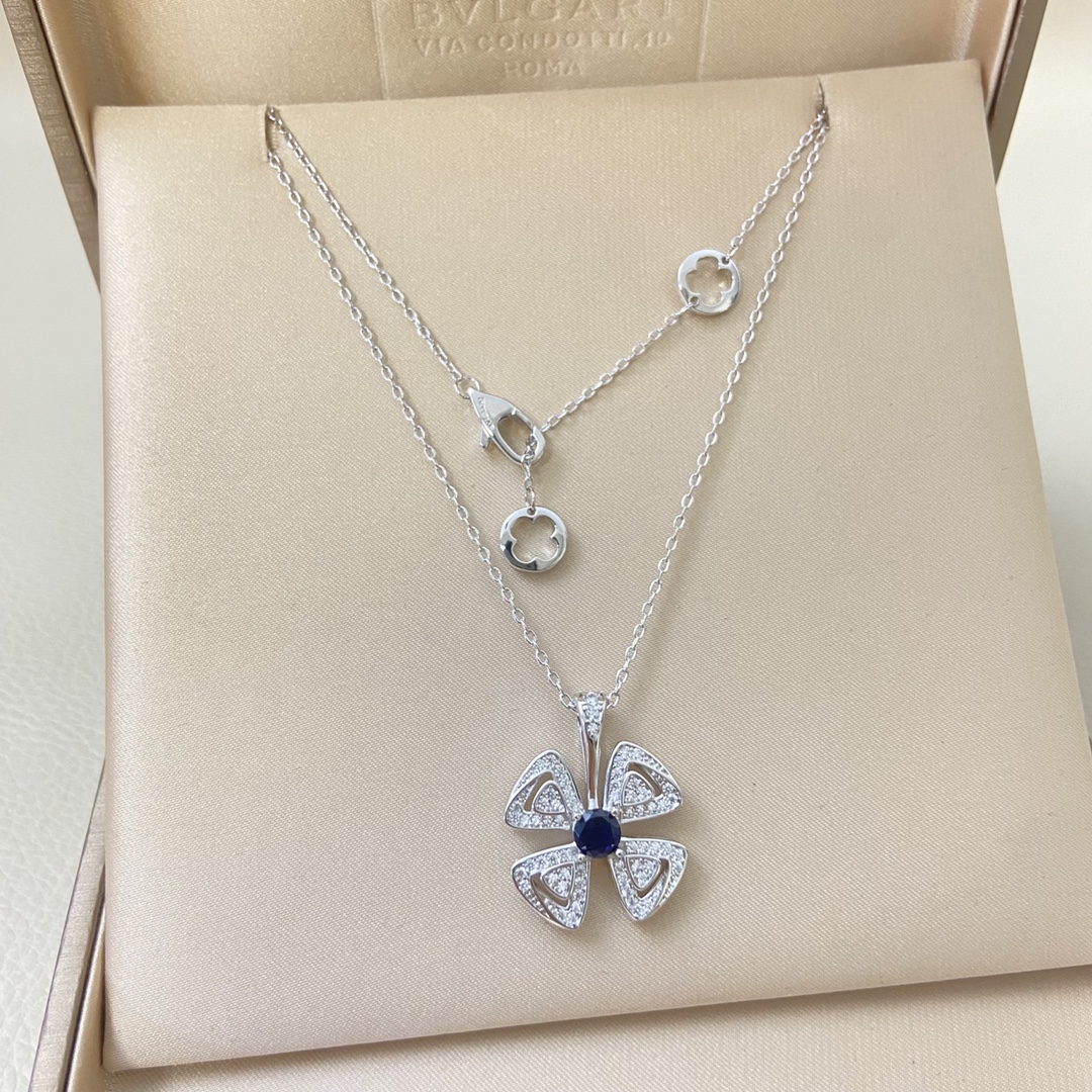 Bulgari necklace New blue main diamond windmill forever ingot necklace