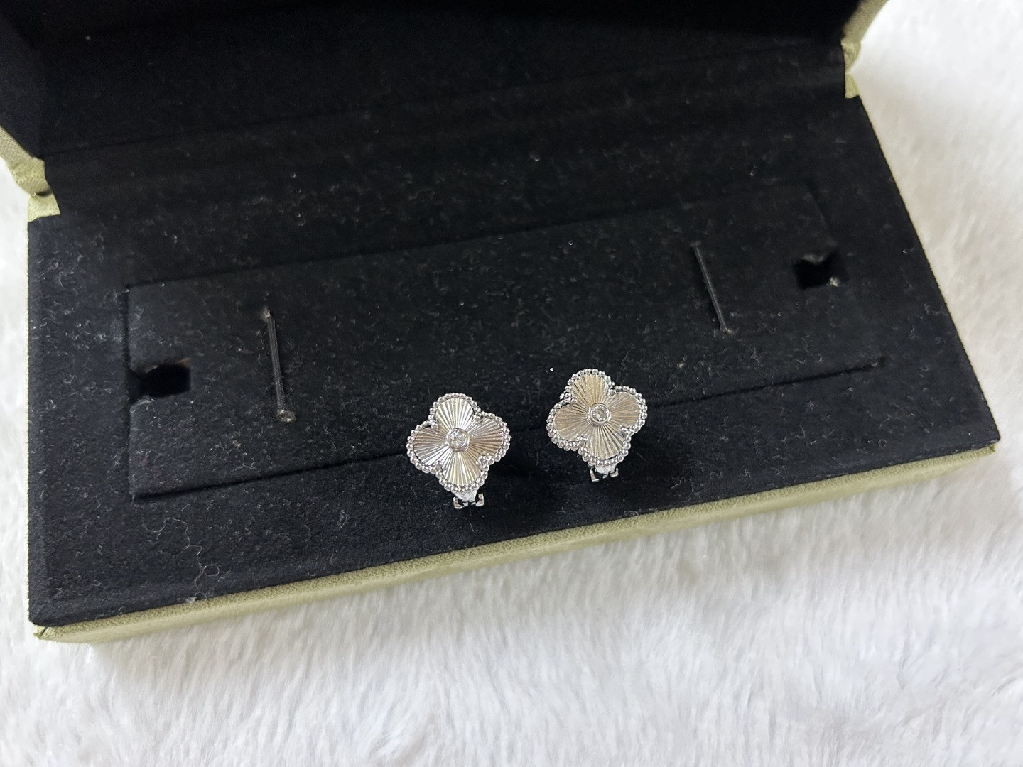 Van Cleef & Arpels Laser Cut Four-Leaf Clover Earrings