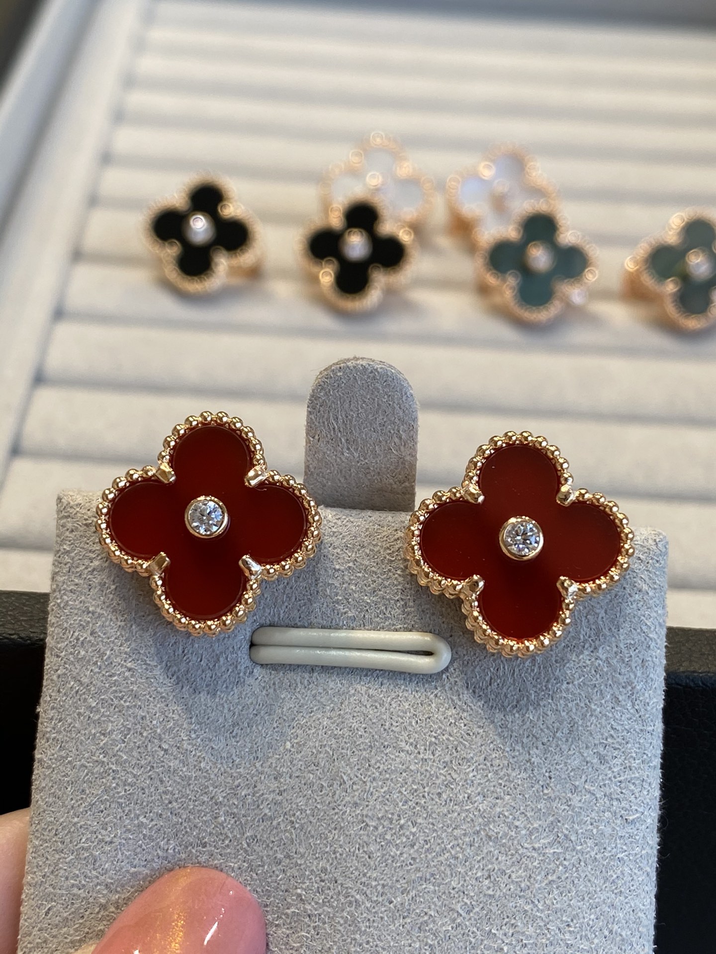 Van Cleef & Arpels Red Carnelian Earrings