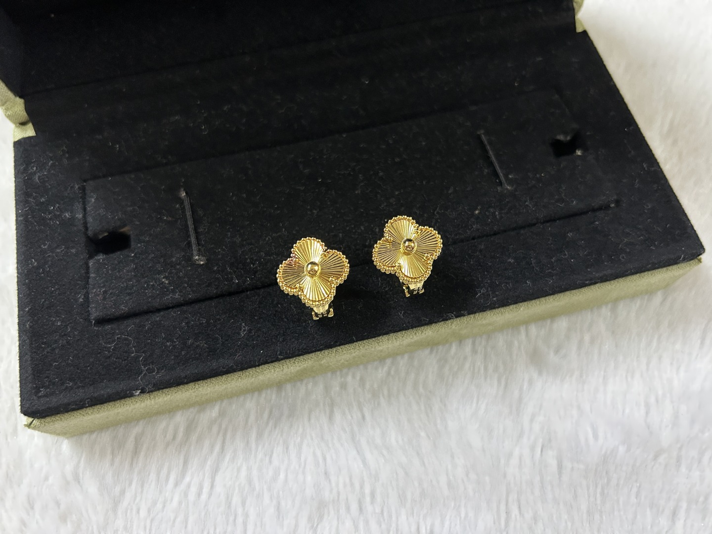 Van Cleef & Arpels Laser Cut Four-Leaf Clover Earrings