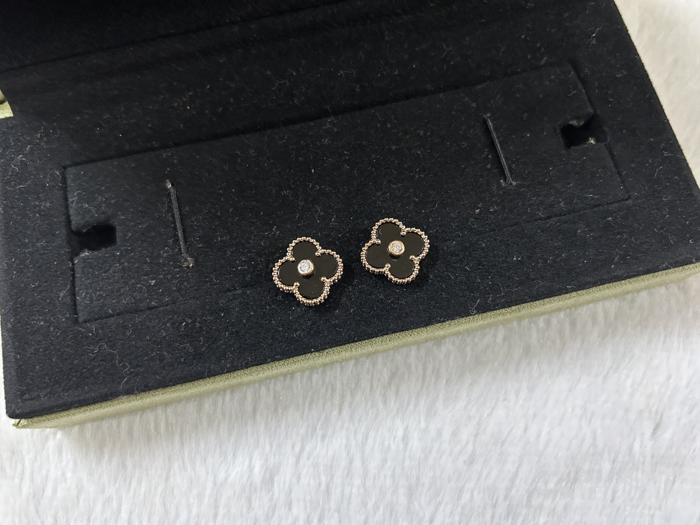 Van Cleef & Arpels Black Onyx Clover Earrings