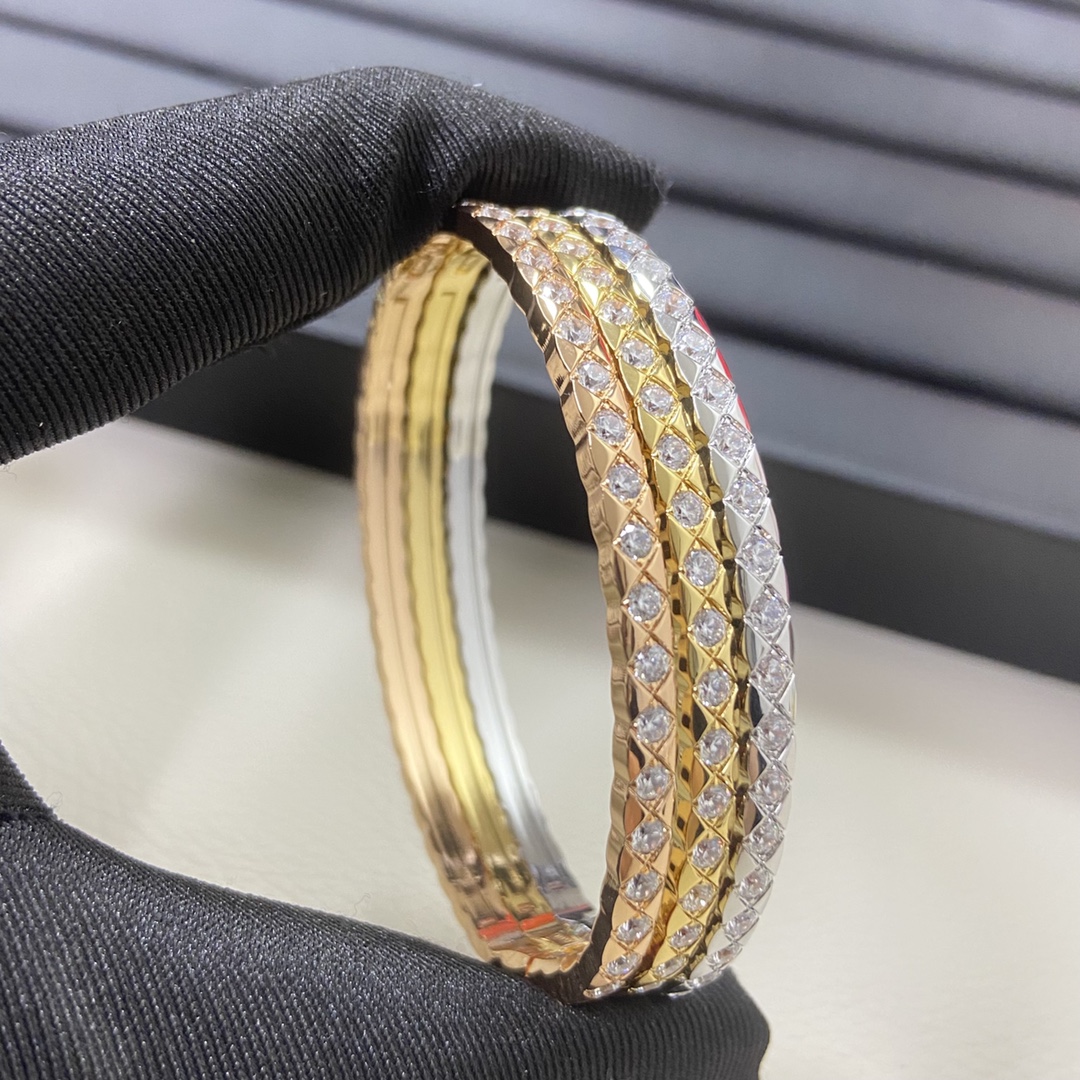 Chanel bracelet New high-version V gold version full diamond narrow rhombi bracelet