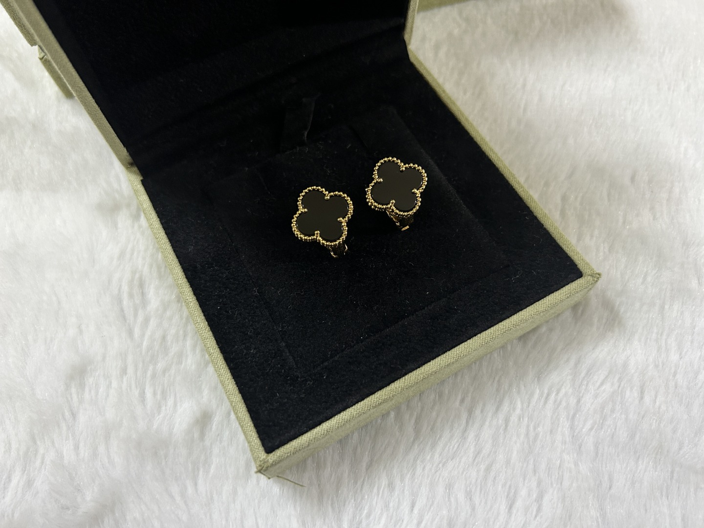 Van Cleef & Arpels Black Onyx Clover Earrings