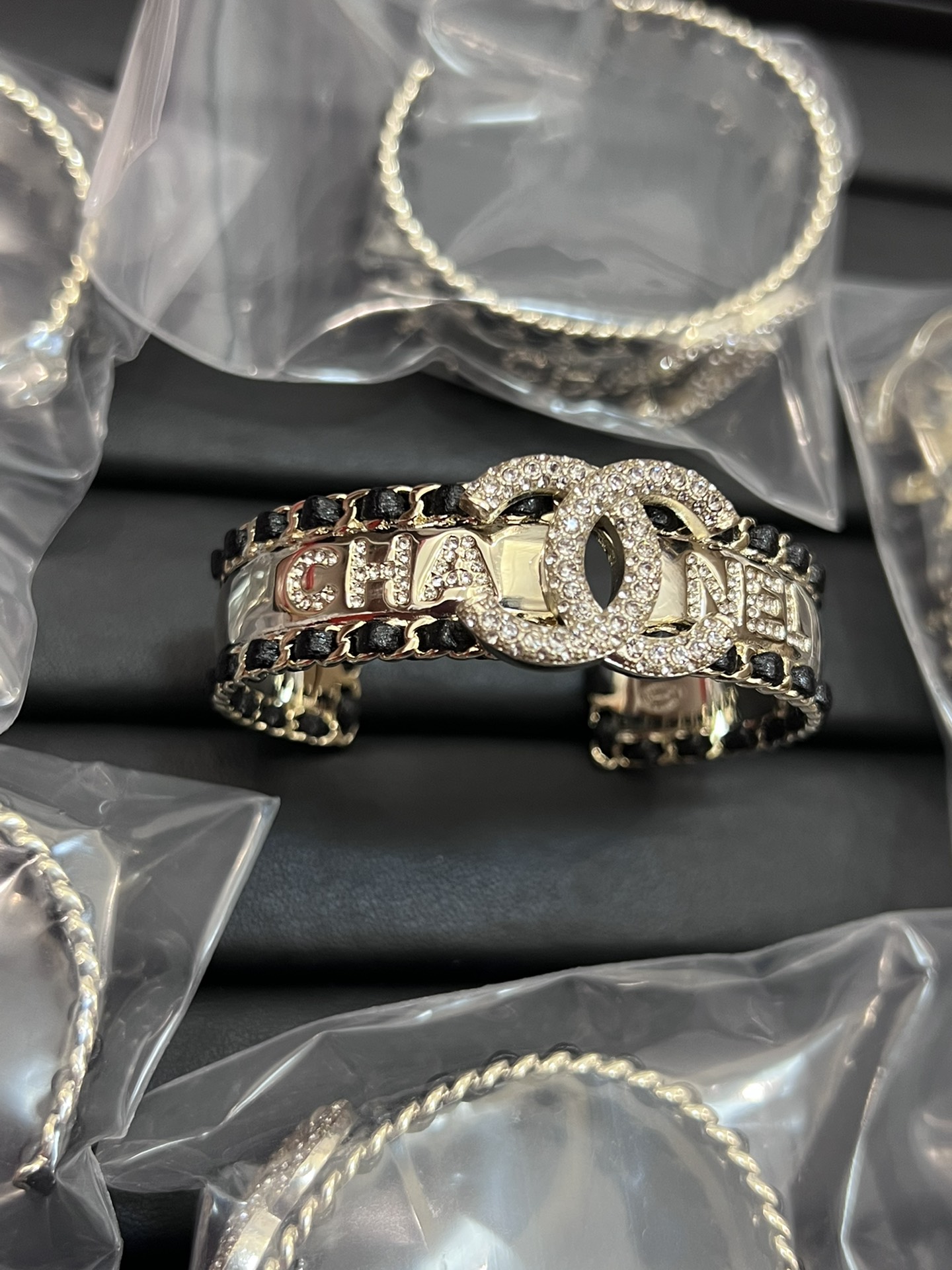 Chanel's new double C leather bracelet