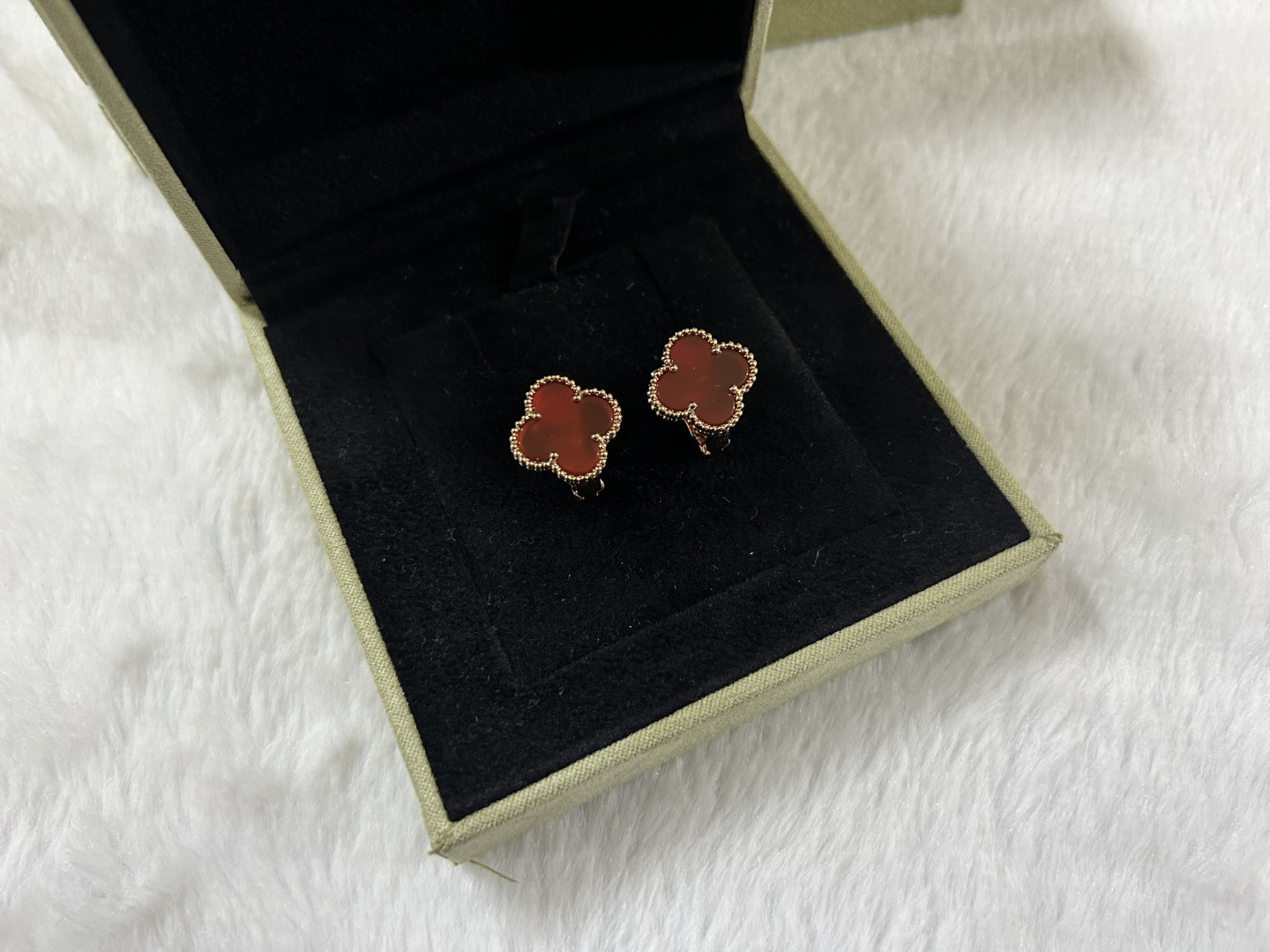 Van Cleef & Arpels Red Carnelian Earrings