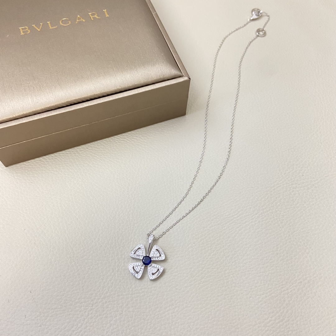 Bulgari necklace New blue main diamond windmill forever ingot necklace