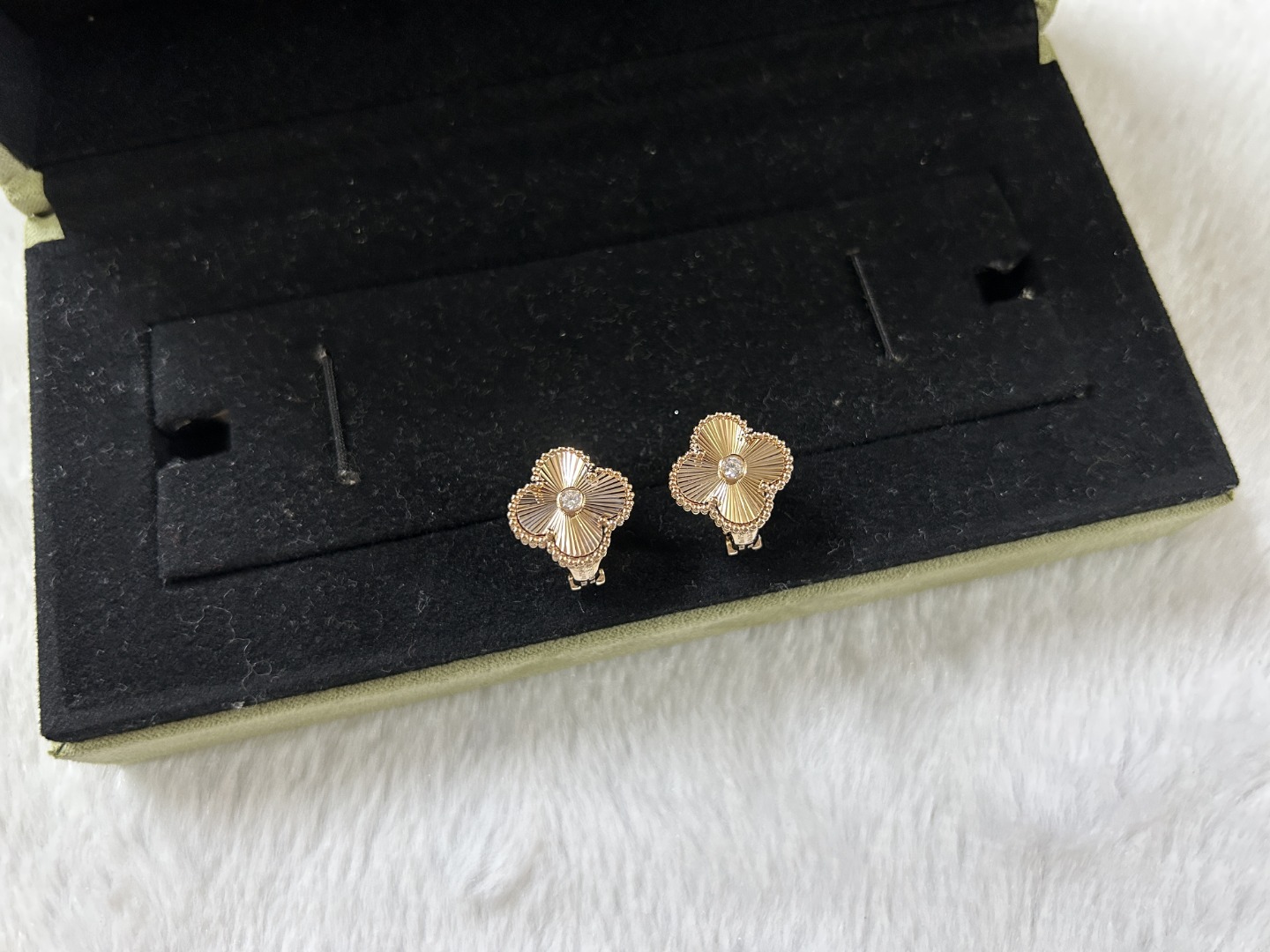 Van Cleef & Arpels Laser Cut Four-Leaf Clover Earrings