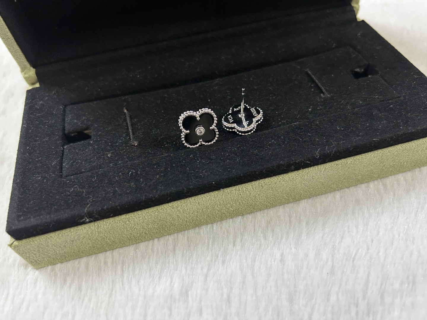 Van Cleef & Arpels Black Onyx Clover Earrings