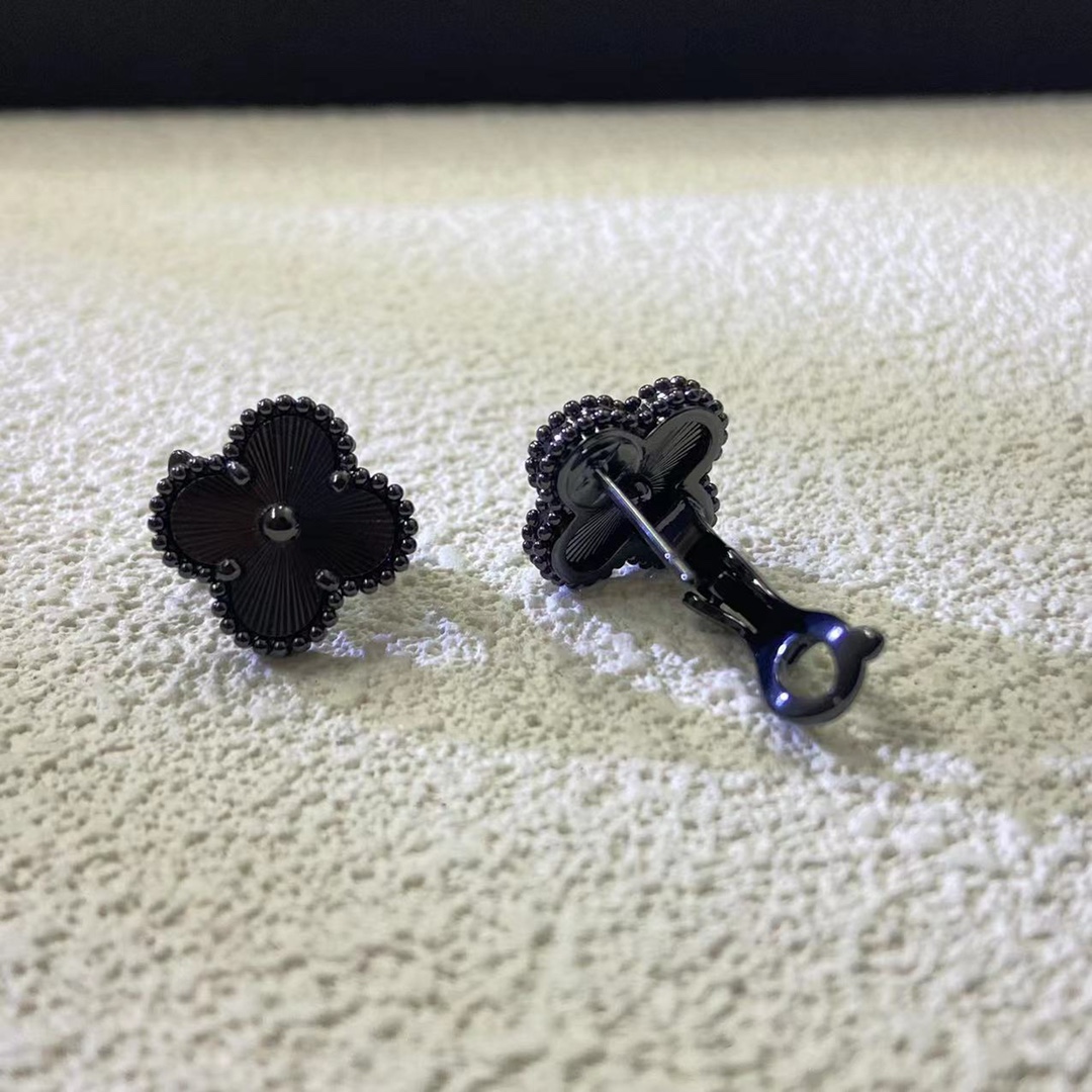 Van Cleef & Arpels Laser Cut Four-Leaf Clover Earrings