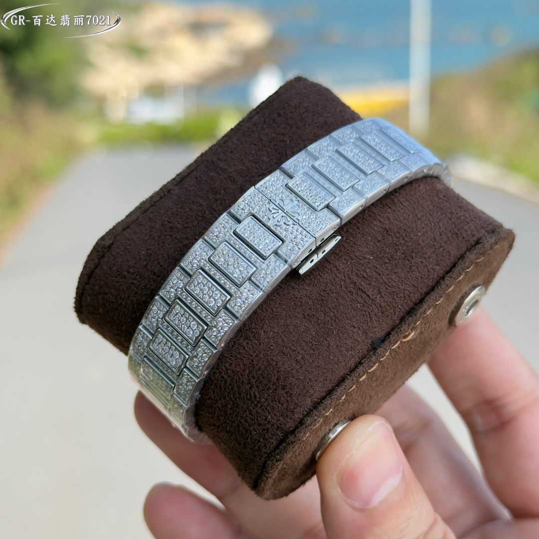 A classic timepiece, the Patek Philippe Women's Nautilus 7021 Full Diamond Limited Edition