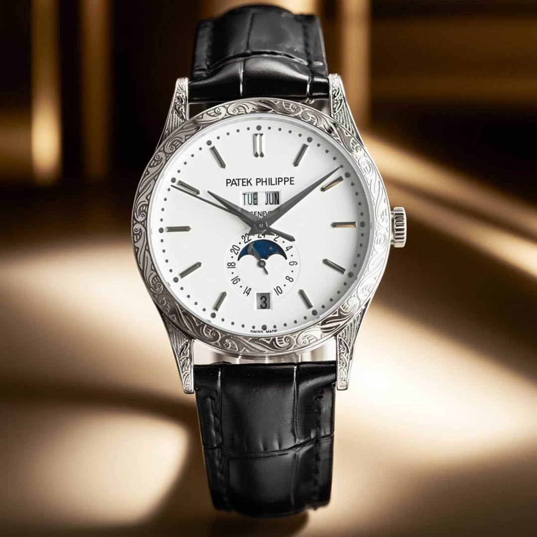 Engraved case Patek Philippe Complication Chronograph 5205G watch