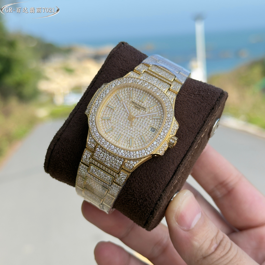A classic timepiece, the Patek Philippe Women's Nautilus 7021 Full Diamond Limited Edition