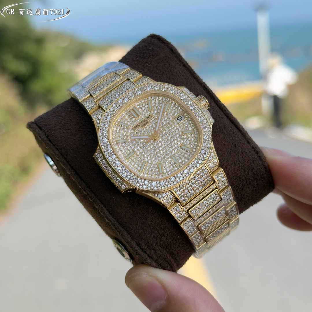 A classic timepiece, the Patek Philippe Women's Nautilus 7021 Full Diamond Limited Edition