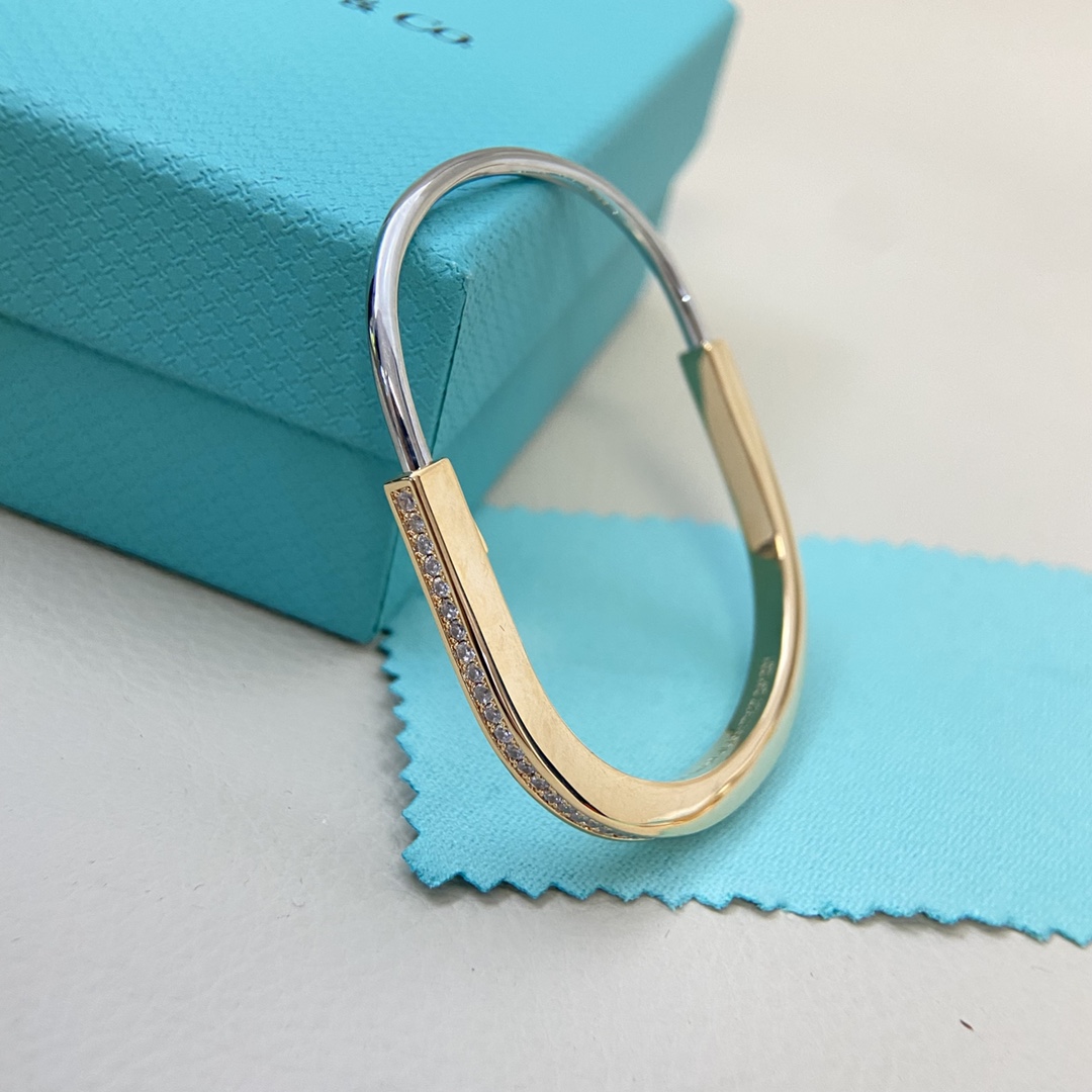 Tiffany Bracelet New Half Diamond U Lock Bracelet