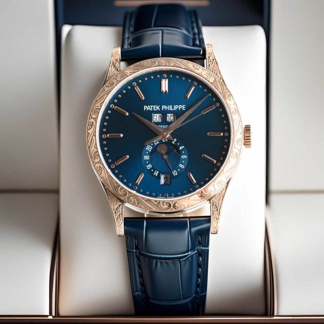 Engraved case Patek Philippe Complication Chronograph 5205G watch