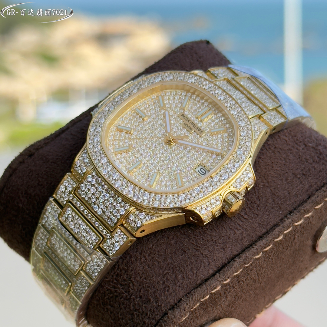 A classic timepiece, the Patek Philippe Women's Nautilus 7021 Full Diamond Limited Edition
