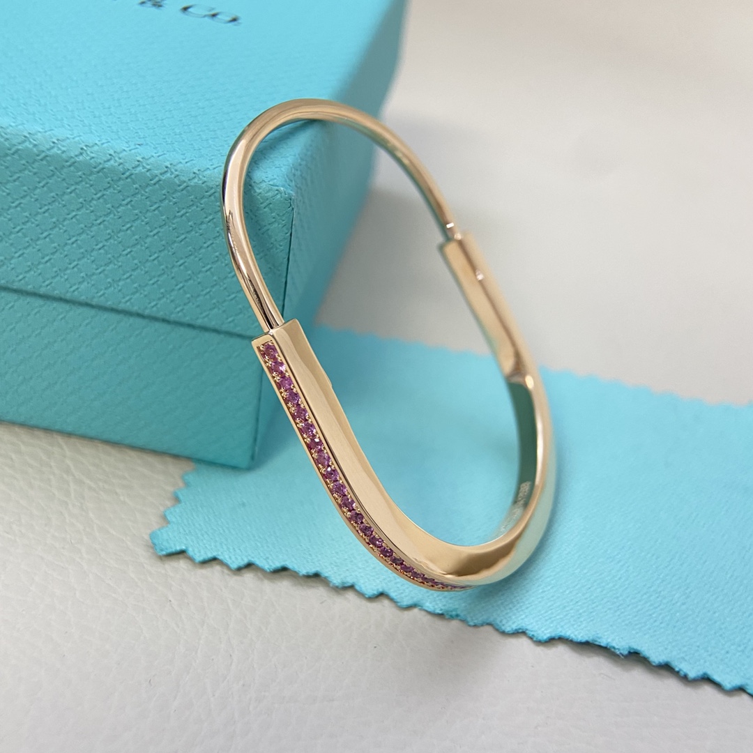 Tiffany Bracelet New Half Diamond U Lock Bracelet