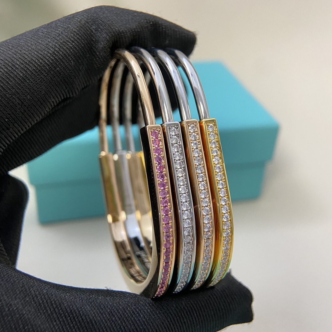 Tiffany Bracelet New Half Diamond U Lock Bracelet