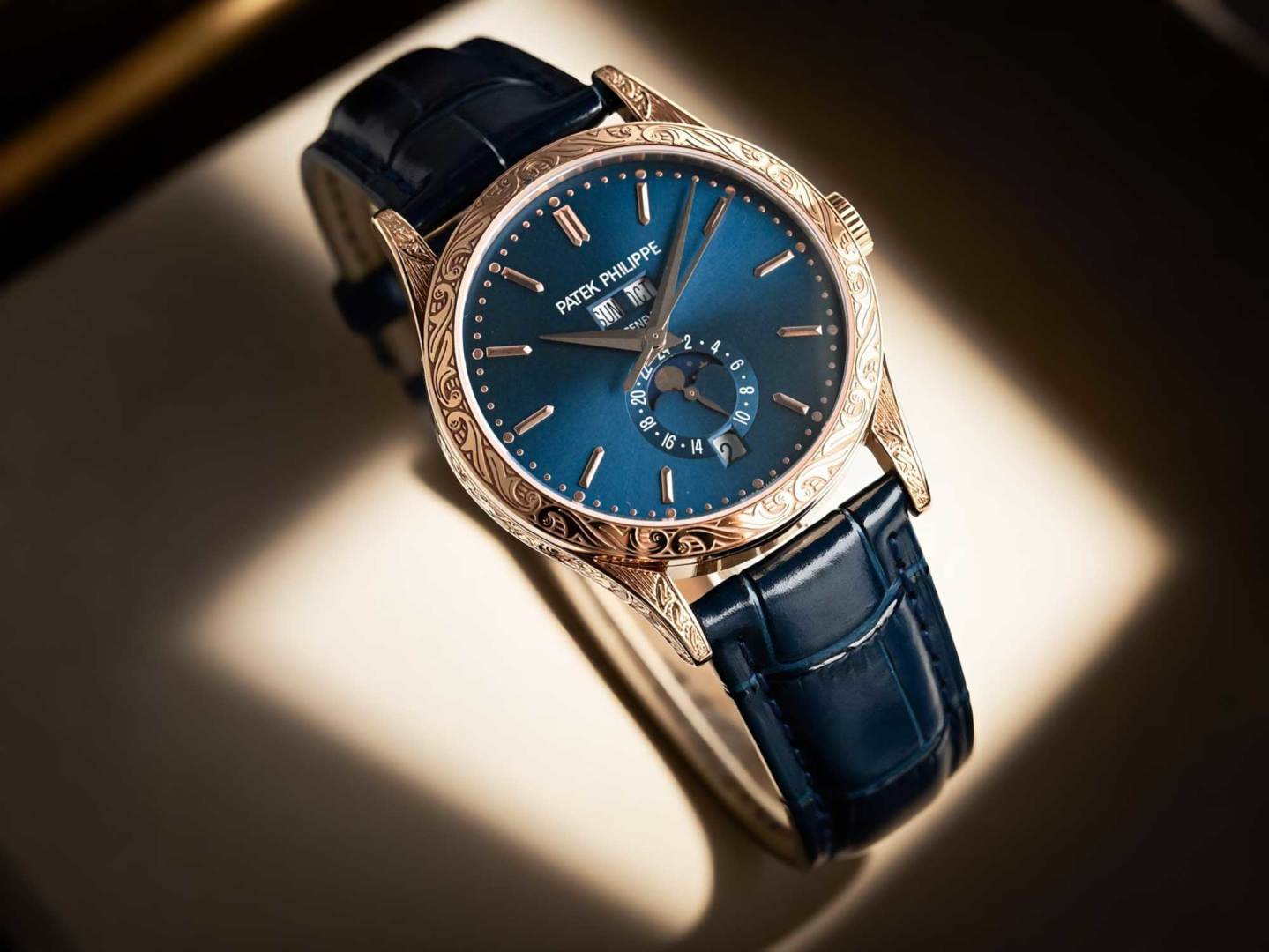 Engraved case Patek Philippe Complication Chronograph 5205G watch