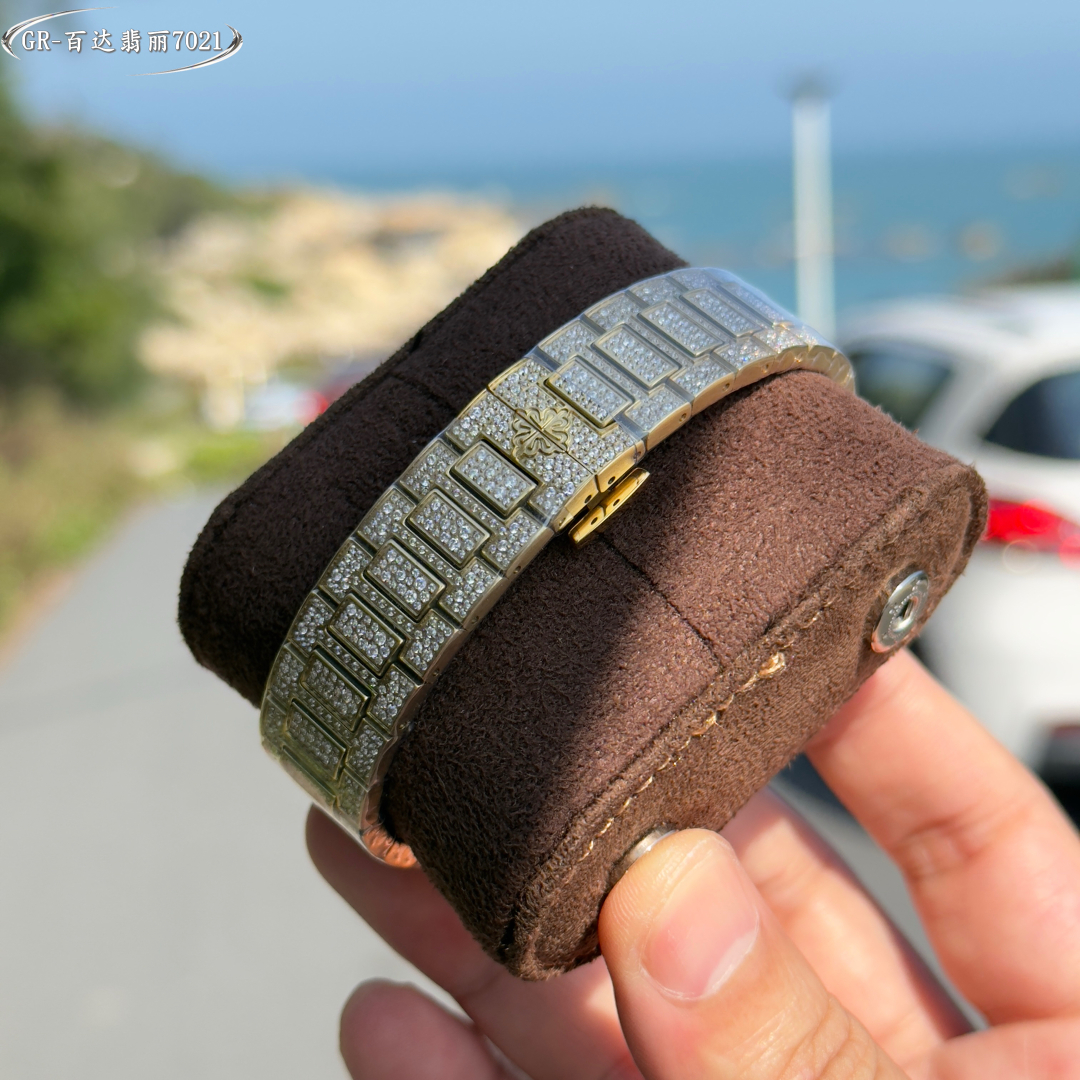 A classic timepiece, the Patek Philippe Women's Nautilus 7021 Full Diamond Limited Edition