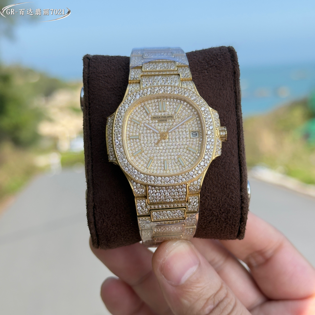 A classic timepiece, the Patek Philippe Women's Nautilus 7021 Full Diamond Limited Edition