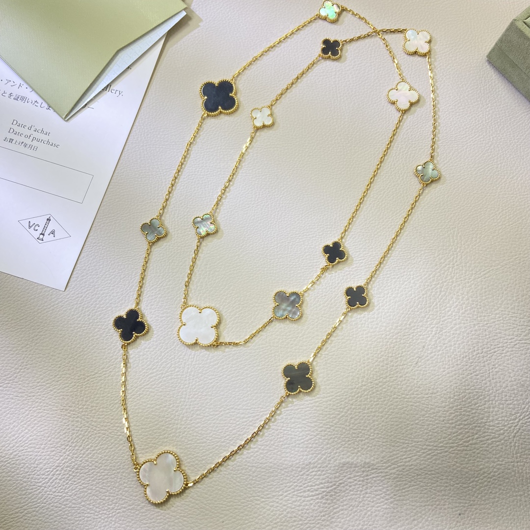 Van Cleef & Arpels Necklace Irregular 16-Flower Long Necklace Sweater Chain