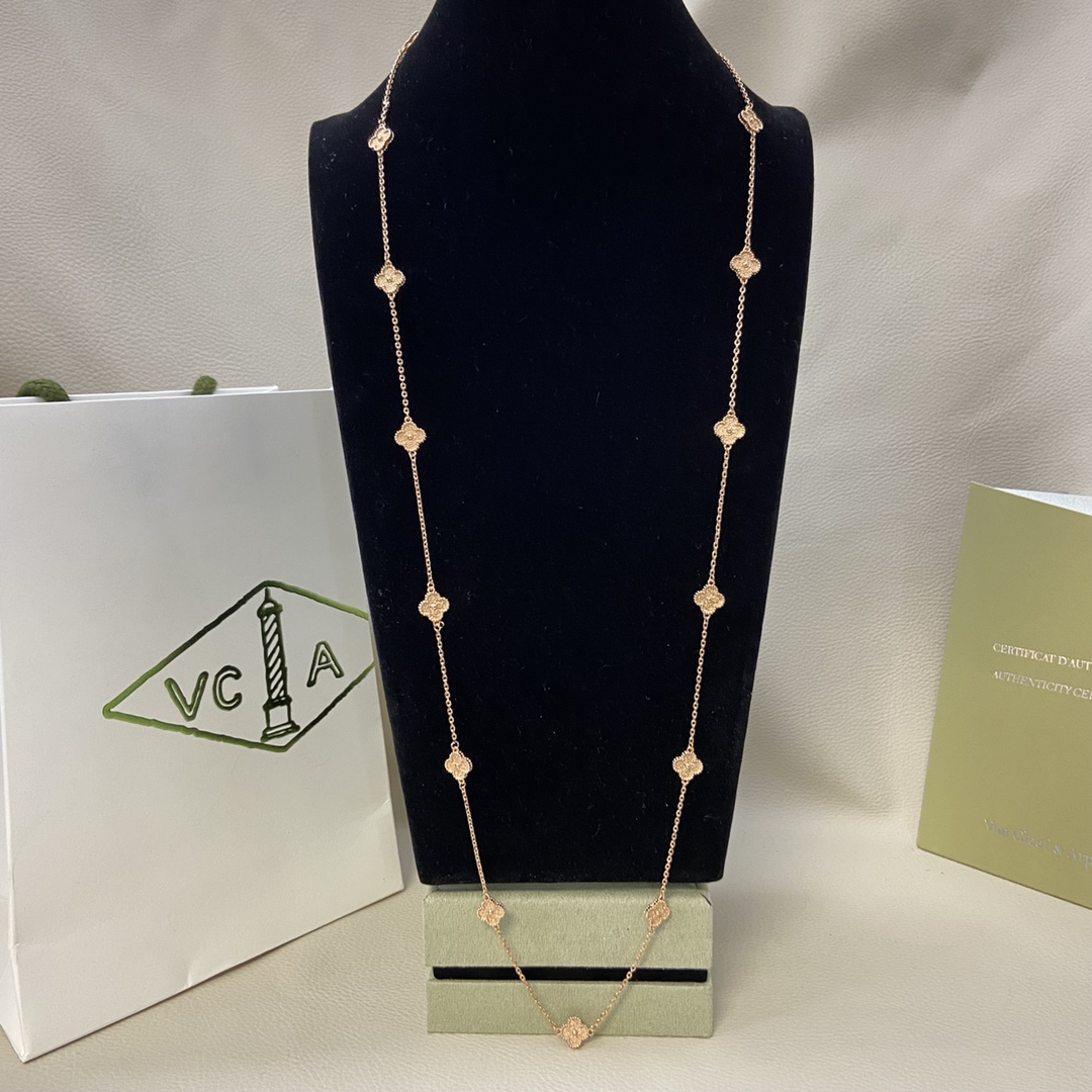 Van Cleef & Arpels Necklace New Gold-Foil Mini Sixteen-Petal Necklace