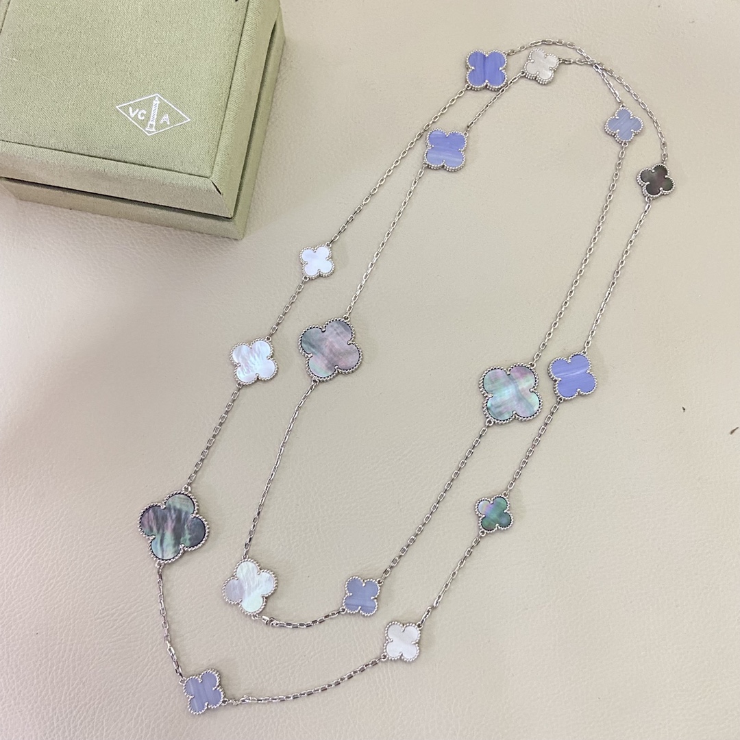 Van Cleef & Arpels Necklace Irregular 16-Flower Long Necklace Sweater Chain
