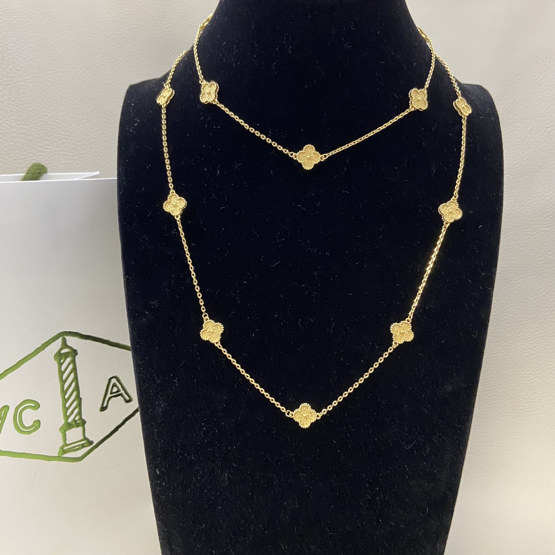 Van Cleef & Arpels Necklace New Gold-Foil Mini Sixteen-Petal Necklace