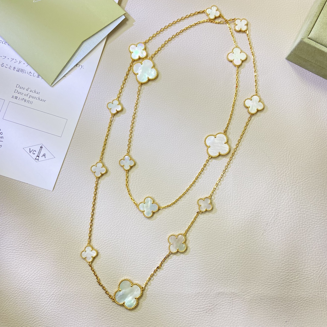 Van Cleef & Arpels Necklace Irregular 16-Flower Long Necklace Sweater Chain