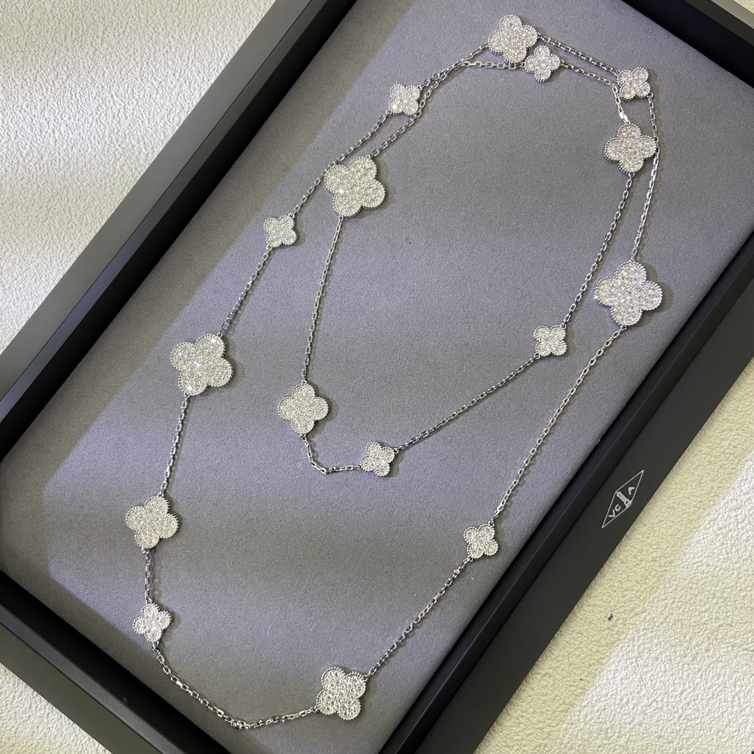 Van Cleef & Arpels Necklace Irregular 16-Flower Long Necklace Sweater Chain