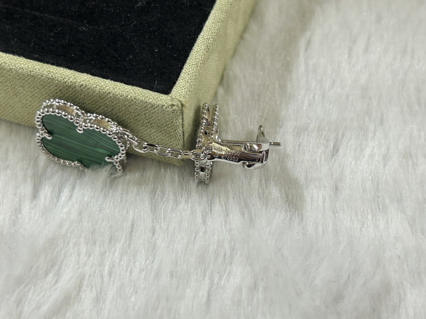 VCA Van Cleef & Arpels 2-Flower White Mother-of-Pearl Ear Clips in Platinum, Rose Gold, and Yellow Gold