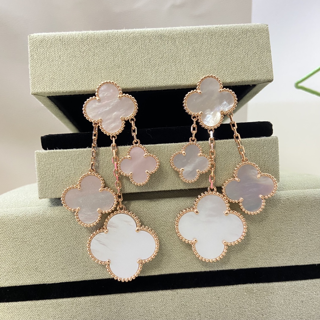 Van Cleef & Arpels Earrings New Four-Flower Four-Leaf Clover Earrings