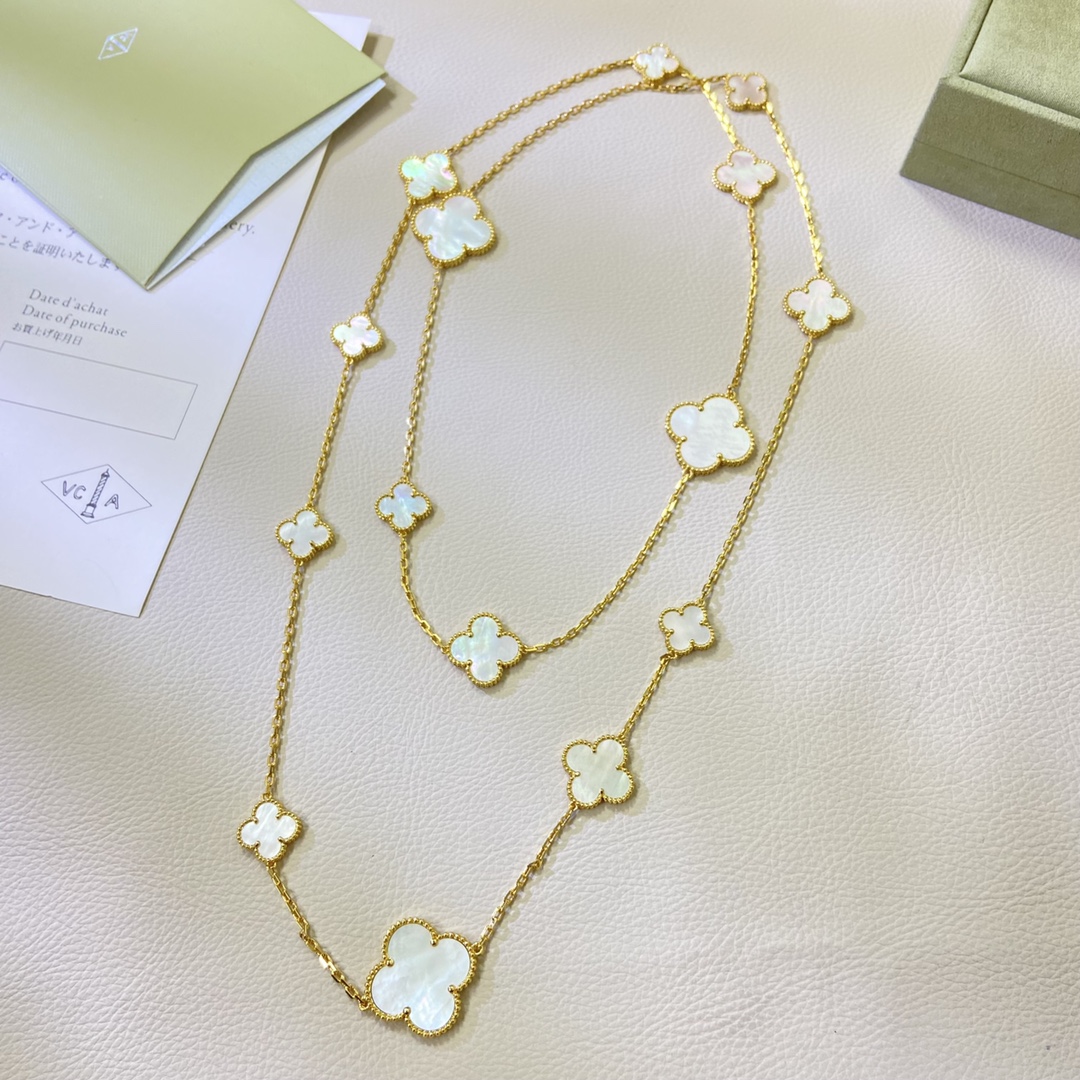 Van Cleef & Arpels Necklace Irregular 16-Flower Long Necklace Sweater Chain