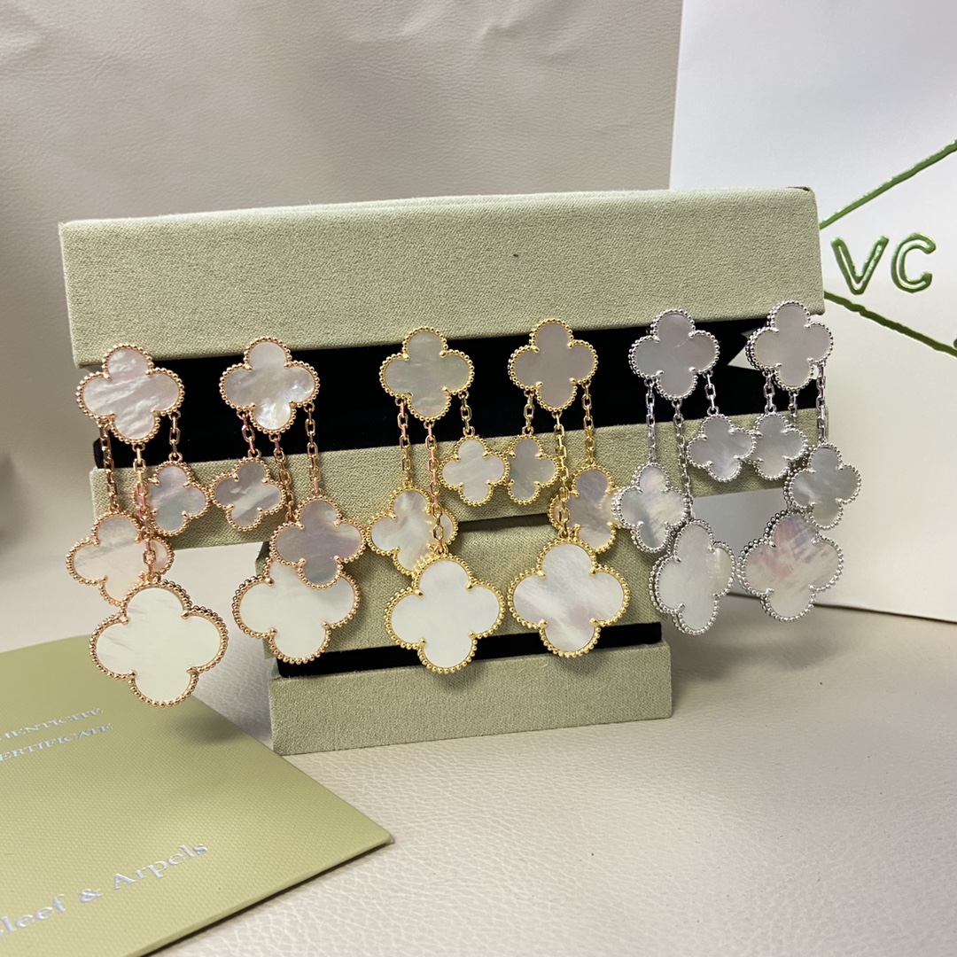 Van Cleef & Arpels Earrings New Four-Flower Four-Leaf Clover Earrings