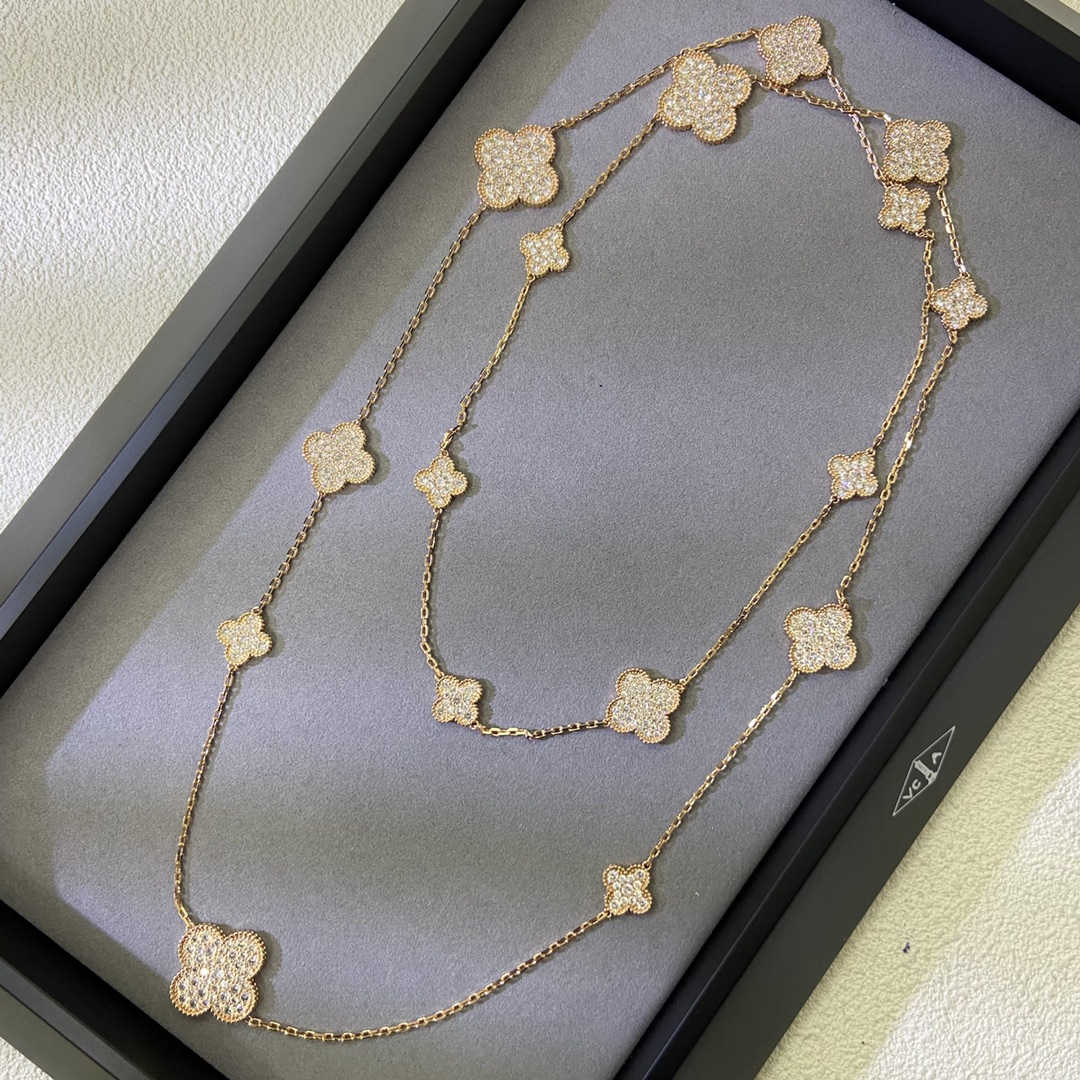 Van Cleef & Arpels Necklace Irregular 16-Flower Long Necklace Sweater Chain